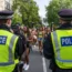 Police security cordon with knife arches at the Notting Hill Carnival