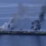 Fires burning aboard the oil tanker Sounion in the Red Sea