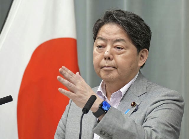ce052ce526db41a5a14a7a4856e63472 Chief cabinet secretary Yoshimasa Hayashi speaks during a press conference at the prime minister’s office in Tokyo
